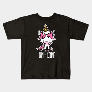 Funny Unicorn pun cute Uni-cone ice cream Kawaii Kids T-Shirt